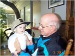 Laurel wearing Grandpa's hat